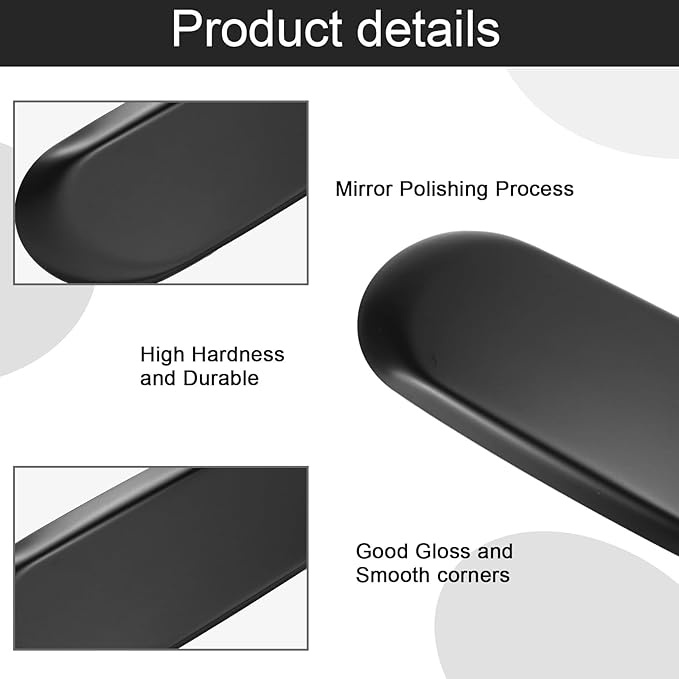 Stainless Steel Decorative Tray Set of 2 Serving Trays Cosmetics Organizer Bathroom Clutter Serving Platter 7/9 Inch Small Storage Tray (Black)
