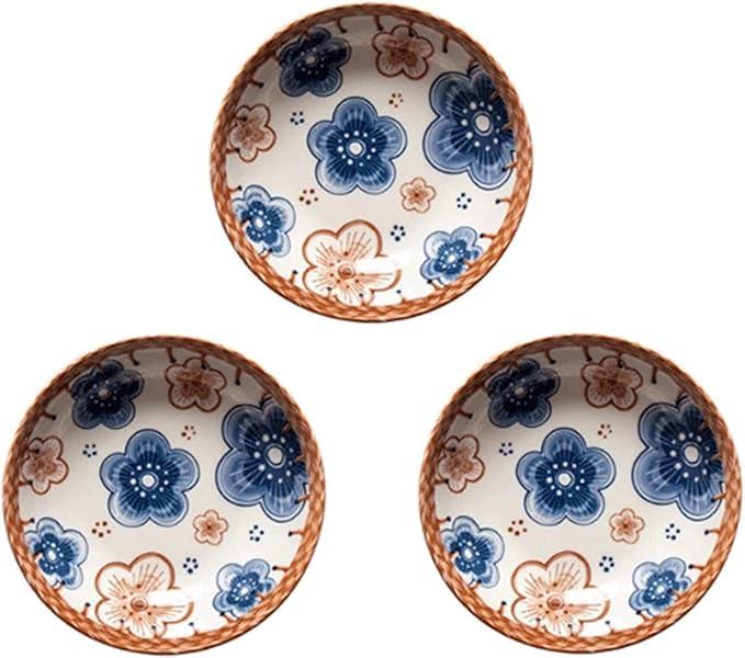 WaLdor Seasoning Plate Ceramic Snack Plate, Appetizer Plate, Dessert, Nuts, Soy Sauce, Japanese Style, Small Dishes for Dipping, Stackable Snack Bowls, Ceramic Sauce Plate (Color : B)