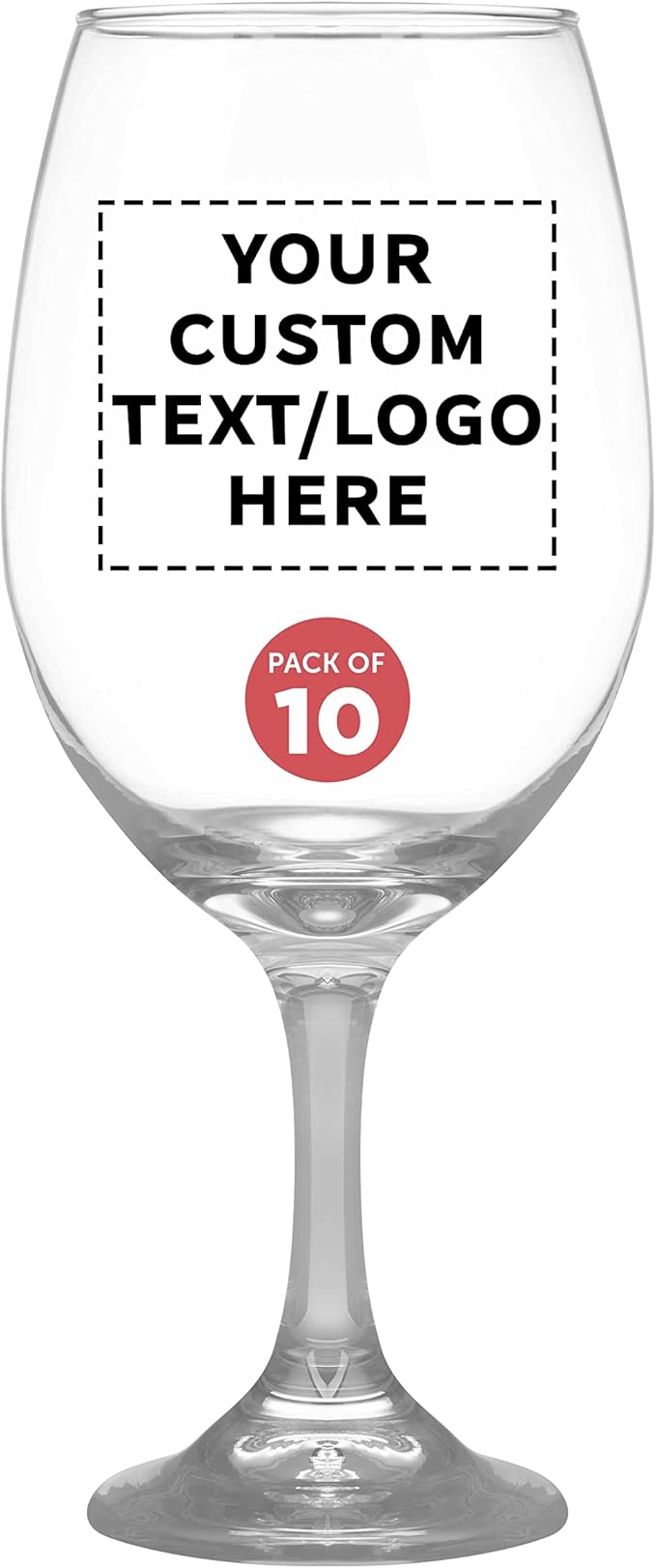 Custom Rioja Grand Wine Glasses 20.75 oz. Set of 10, Personalized Bulk Pack - Perfect for Hotel, Bar, Restaurant or Lounge - Clear