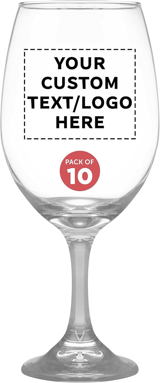 Custom Rioja Grand Wine Glasses 20.75 oz. Set of 10, Personalized Bulk Pack - Perfect for Hotel, Bar, Restaurant or Lounge - Clear
