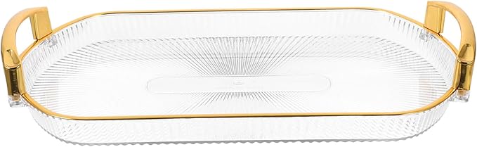 POPETPOP Fruit Serving Tray Handles Rectangle Snack Plate for Fruits Desserts Jewelry Reusable Storage Organizer for Parties and Picnics