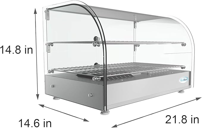 KoolMore 22 in. Commercial Two Shelves Countertop Food Warmer Display Case - 1.5 cu. ft. in Stainless-Steel (HDC-1.5C)