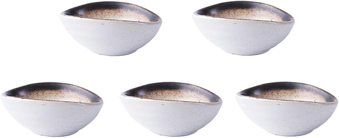 HEXEH Salad Plate Japanese Style Seasoning Dish Household Ceramic Dip Bowls Set of 5 Good for Tomato Sauce, Soy, Appetizer and Other Party Dinner Plastic Plate (Color : B)