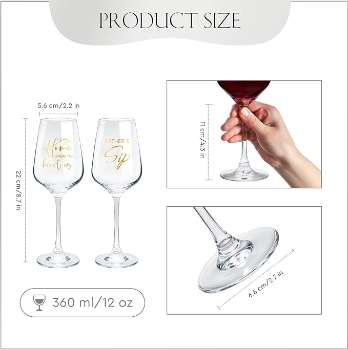 AW BRIDAL House Warming Gifts New Home Wine Glasses Set of 2, New Apartment Gift Basket for Couple, Cool Housewarming Party Decorations Ideas, 2026 Closing Gifts for Home Buyers and Homeowner