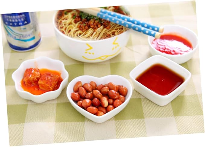 2PCS White Ceramic Dipping Dishes Square Porcelain Sauce Plates for Seasoning Condiments and Appetizers Lightweight Stackable Kitchen Essentials
