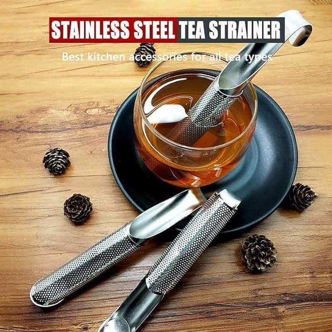 Stainless Steel Tea Diffuser, 2025 New Stainless Steel Tea Infuser, Mesh Strainer with Hanging Hook Handle, Tea Bags for Loose Leaf Tea, Tea Artifact Creative Pipe (1 PCS)