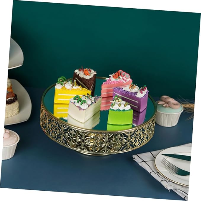 PRETYZOOM European Style Cake Serving Tray Elegant Food Storage Plate for Desserts Pastries and Snacks for Parties and Gatherings