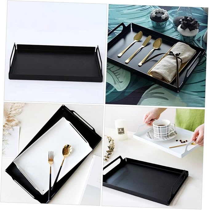 Rectangular Stainless Steel Serving Tray for Desserts and Fruits Non Food Tray for Parties and Gatherings