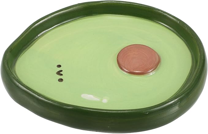 Toyvian Creative Small Ceramic Snack Plates 4-inch Hand-painted Avocado Fruit-shaped Appetizer Dish for Home Dining and Party Serving
