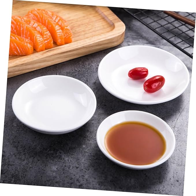 6pcs Ceramic Sauce and Vinegar Dipping Plates Small Condiment Dishes for Home and Restaurant Use Simple Design for Snacks and Sauces Appetizer Plates