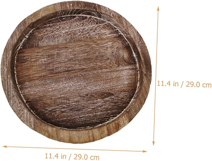 Cabilock 2pcs Solid Wood Serving Tray Large Extra Large Outdoor Decorative Tray Divided Sections for Food Vanity Bathroom Kitchen