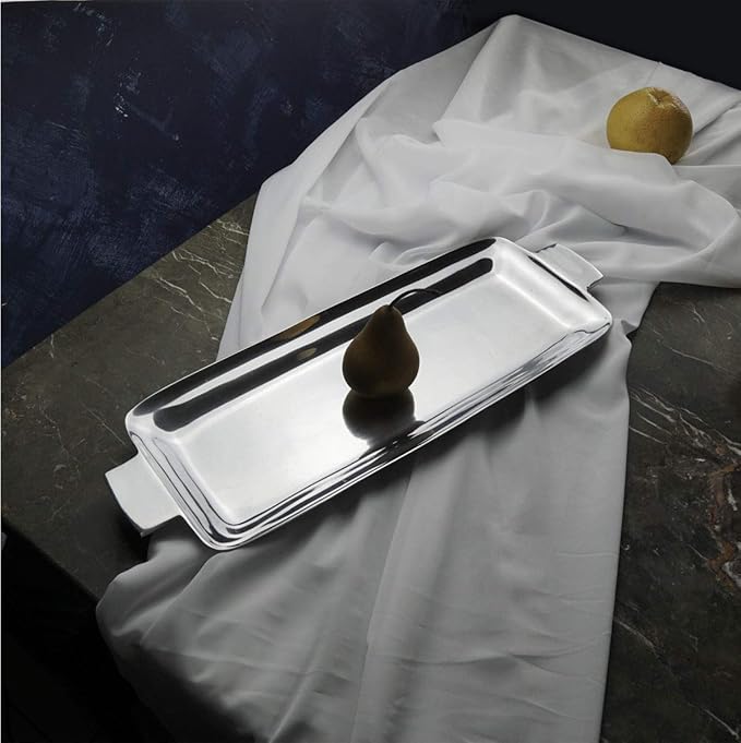 Personalized Infinity Rectangular Serving Tray- Handcrafted, Rectangular Silver Tray, Tray for Whiskey Decanter, Candle Sticks, Vanity Set, Perfume Tray, and Serving Appetizer Serving Plates