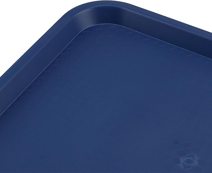 ZOENHOU 14 Pack 16 x 12 Inch Plastic Fast Food Tray,Rectangular Plastic Cafeteria Trays Serving Trays for Serving Food, Blue