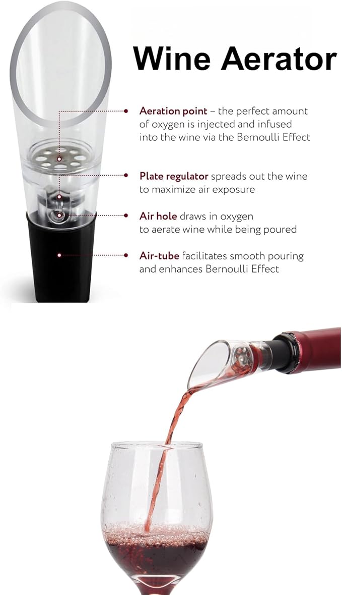 Electric Wine Opener With Base, Rechargeable Bottle Opener With 2-in-1 Aerator & Pourer, Foil Cutter, 2 Stoppers - Accessories Gifts for Wine Lovers