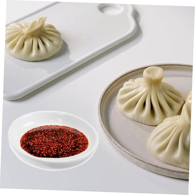 LIFKOME 3pcs Kitchen Snack Plates Ceramic Seasoning Dishes for Dipping Sauces Appetizers and Condiments Practical Spice Serving Tray for