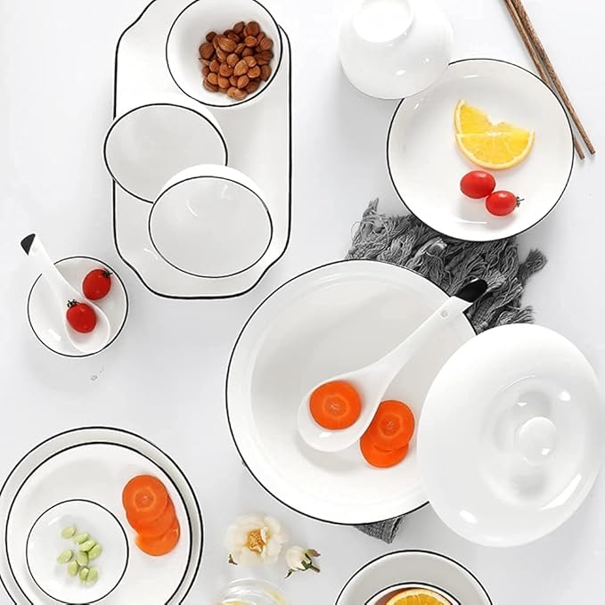 Porcelain Square Dinner Plate Sets29,56 Pcs Ceramic Dinnerware Set Tableware Dishes Plates Ceramic Combination Dinner Service Set