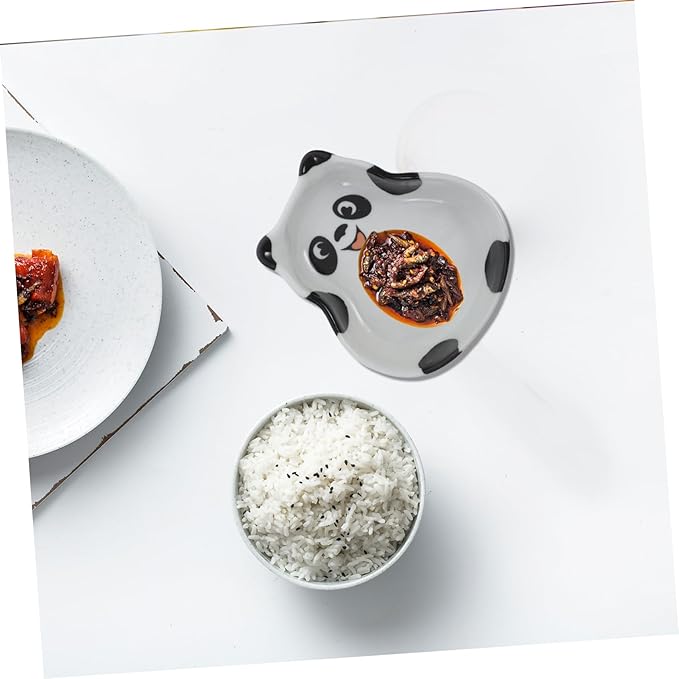 BESTOYARD 2pcs Cute Panda Ceramic Plates Dipping Bowls Appetizer Trays Sushi Soy Sauce Dishes Food Prep Bowls Set