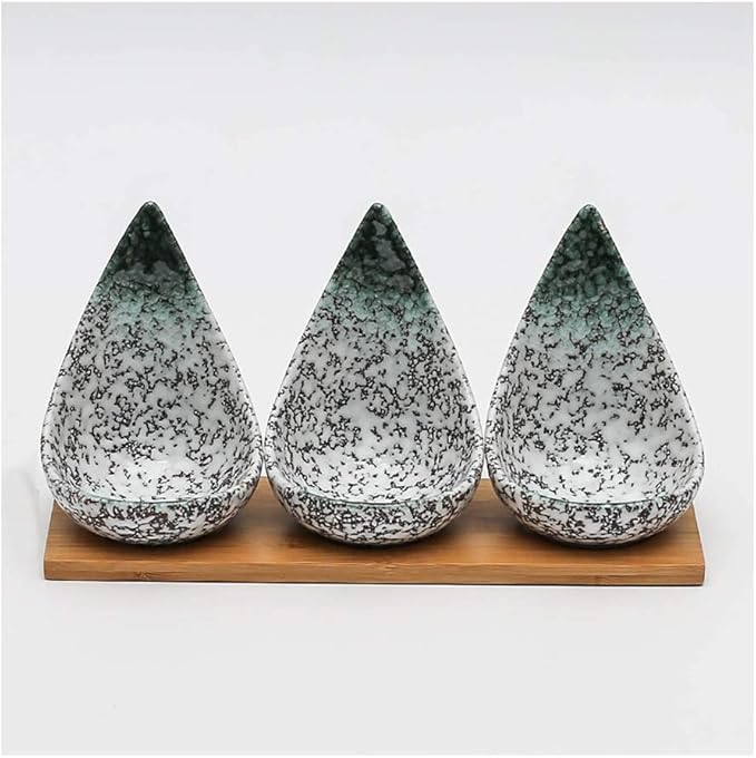 Sauce Plates/Sauce Dish Dessert/Appetizer Tear Drop Shape Plate, Ceramic Sauce Dishes Plates Serving Saucers Bowl for Sushi Appetizer Japanese Style Dinnerware Set Snack,C
