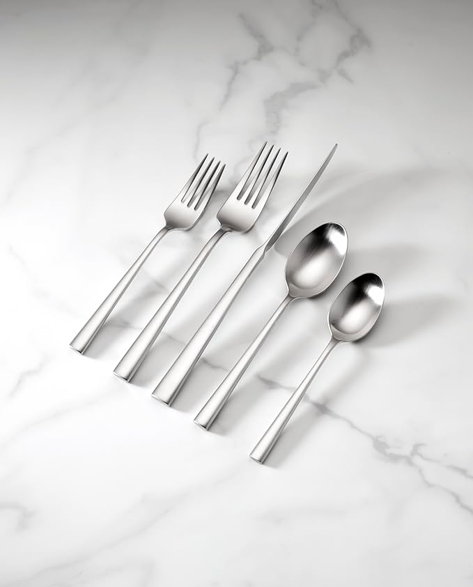 Kate Spade New York Malmo Satin 5-Piece Flatware Place Setting, 1.05 LB, Metallic