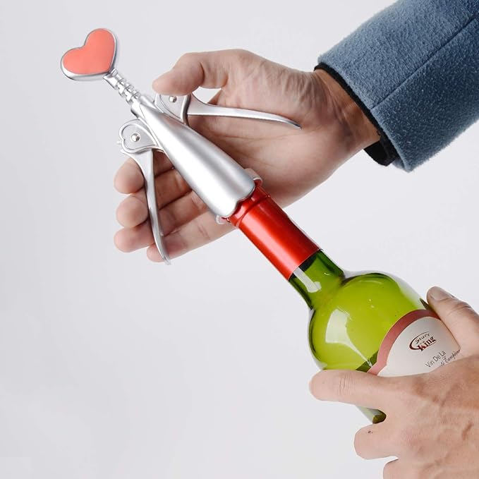 Silver Wing Corkscrew Wine Opener Set of 3 Pcs with Foil Cutter and Wine Stopper