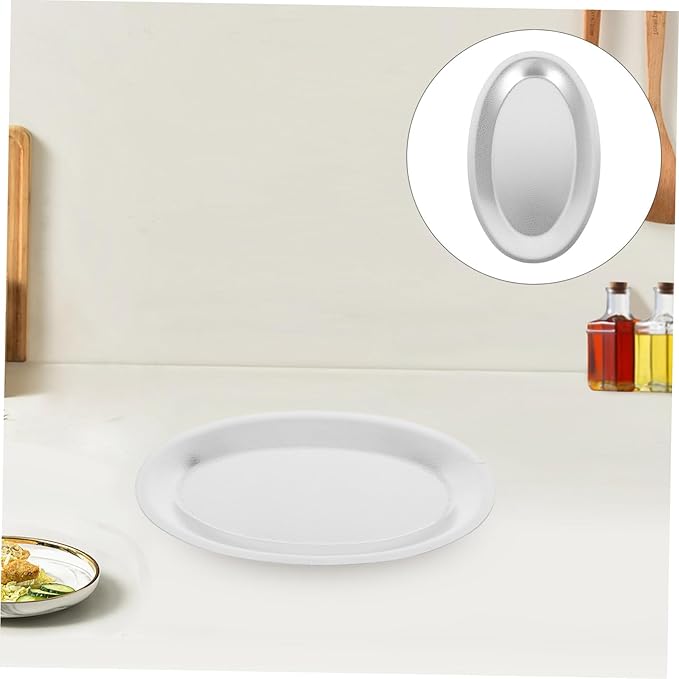 Luxshiny Stainless Steel Oval Serving Tray Snack Dish for Fish Desserts Appetizers Elegant Platter for Parties Events and Home Use Easy to Clean