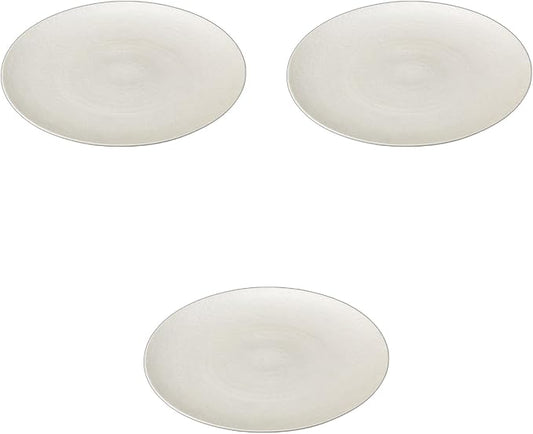 Set of 3, Pico Garden 11.0 inches (28 cm) Round Plate (Silver), 11.2 x 0.6 inches (28.3 x 1.6 cm) | Serving Plate Ceramics Setomonohonpo