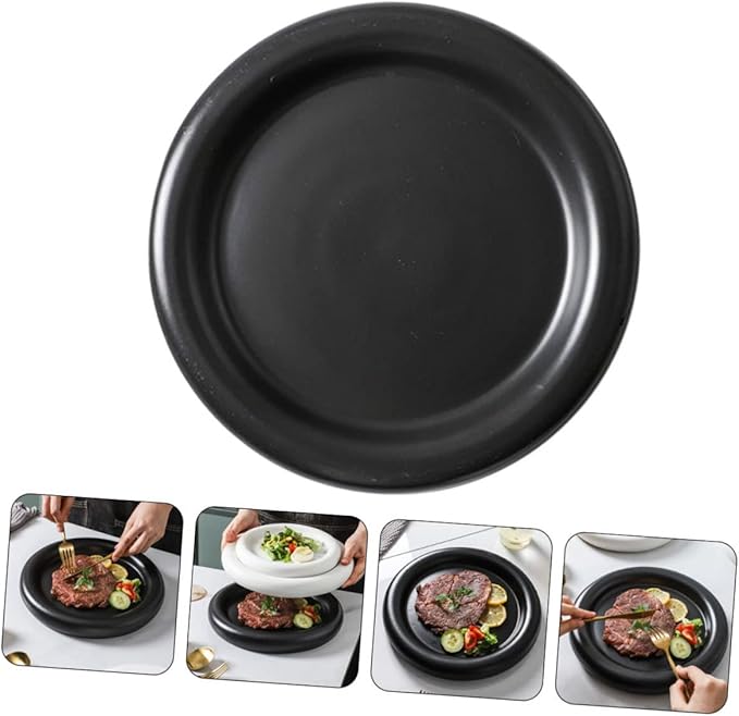 Ciieeo Ceramic Thick-edged Matte Pasta Plate European-style Food Serving Dish for Steak Salad and Dessert Reusable Ceramic Plate Easy to Clean and Multi-functional