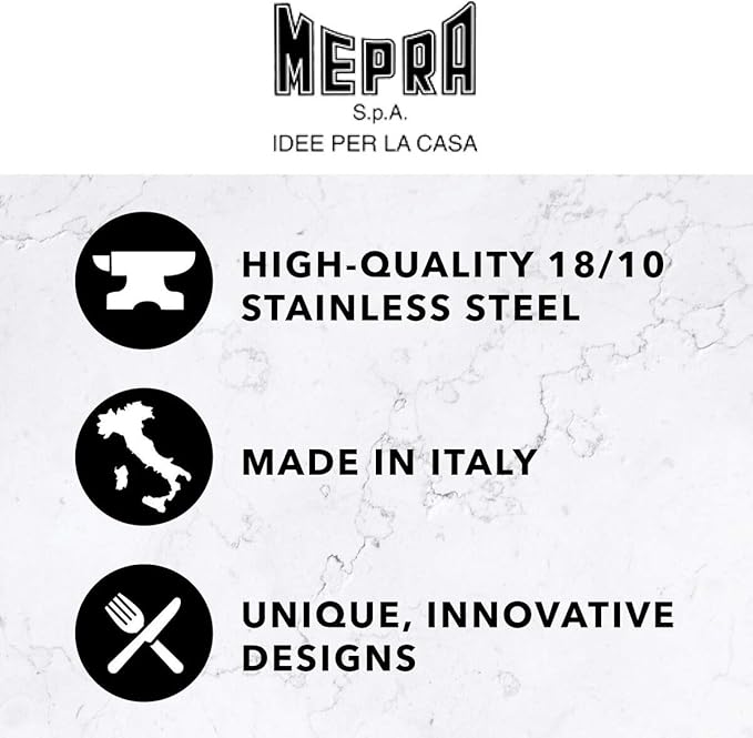MEPRA Avanguardia Cake Serving Set [13 Piece Set] Polished Silver Finish, Dishwasher Safe Cutlery