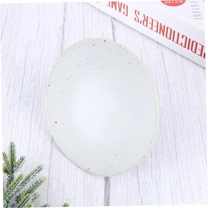 Cabilock Japanese Style Ceramic Snack Plate Handmade Dish for Sauces and Appetizers Decorative Tableware for Parties and Celebrations White Lightweight Safe Material
