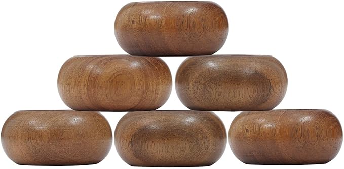 Napkin Rings for Dining Table, Classic Farmhouse Style, Holiday and Party Decor, Table Setting Accessories (Round, 12.)
