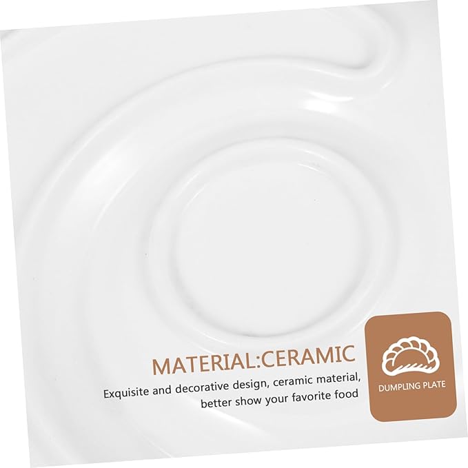 Serving Tray Ceramic Plate Dumpling Party Platter Dividers and Holder for Snacks