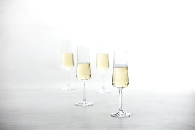 Schott Zwiesel MioVino German Made Crystal Glass, 9 Oz. Champagne Flute (Set of 4), Clear