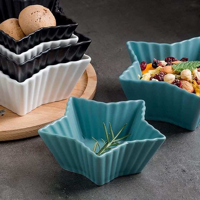 Dipping Sauce Dish Dipping Bowl Appetizer Plates Sauce Dish 5.14Oz Star Shaped Ceramic Sushi Dipping Bowls Sauce Dish Seasoning Dishes Appetizer Plates Serving Dish Saucers Bowls (2 Pack) Dipping Sauc