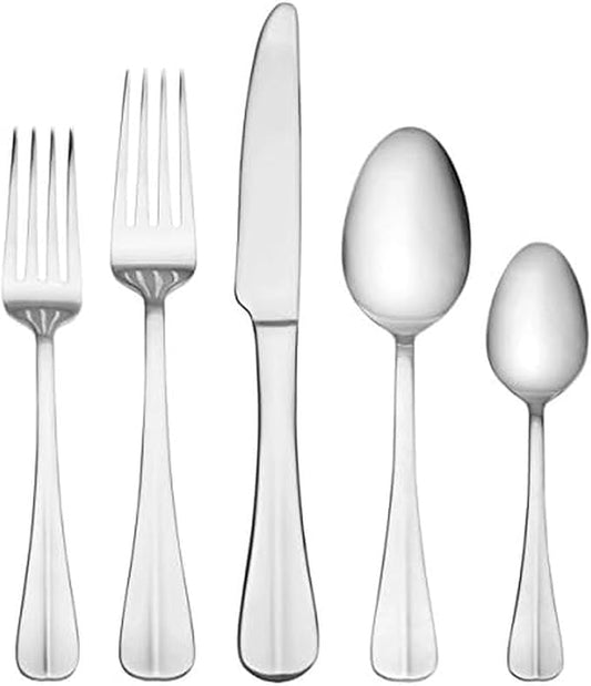 International Silver Simplicity 53-Piece Stainless Steel Flatware Set with Serving Utensil Set, Service for 8