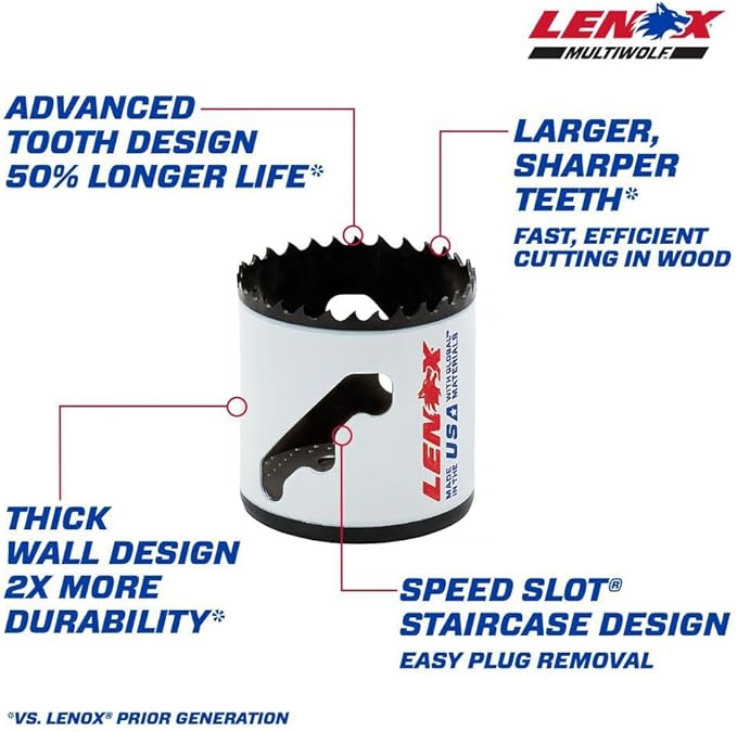 Lenox Tools - 3003232L Bi-Metal Speed Slot Hole Saw with T3 Technology, 2"