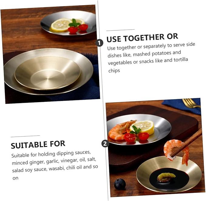 GLEAVI 2pcs Sauce Dish Appetizer Serving Plates for Dipping Sauces Seasonings and Dressings Easy to Clean for Entertaining and Housewarming