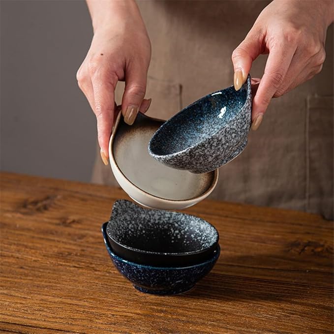 Appetizer Plates Home Restaurant Dip Dish Seasoning Dish Soy Sauce Vinegar Dish Ceramic Sushi Snack Seasoning Bowl for Condiment(Mercury)