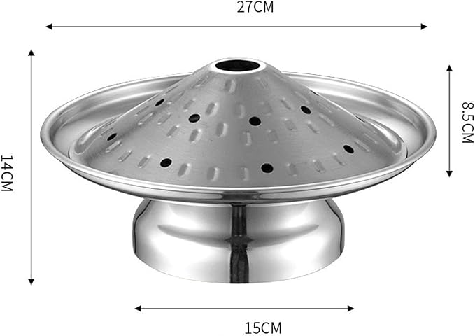 Chilled Seafood Serving Tray with Base Stand for Hot Pot, Silver