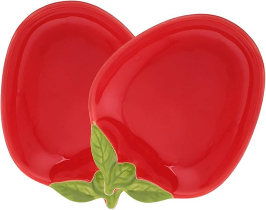 LIFKOME 2pcs Ceramic Dish Ceramic Plate for Snacks Fruit Plates Kitchenware Seasoning