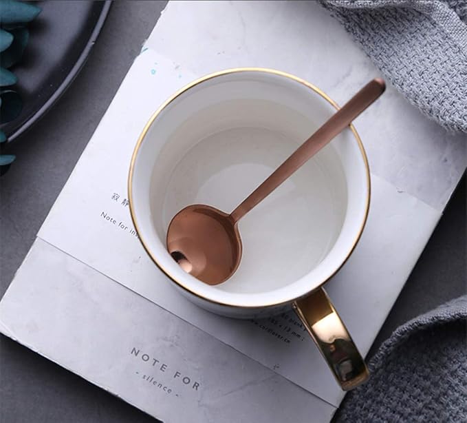 10 Pack Espresso spoons 18/10 Stainless Steel Teaspoons Set for Coffee Sugar Dessert Cake Ice Cream Soup Antipasto Cappuccino, 5.3 Inch Rose Gold