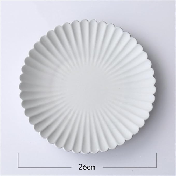 Dessert Plates Simple White Ceramic Dinner Plate Restaurant Fruit Snack Bread Dessert Kitchen Tableware Dinner Tableware(26cm)