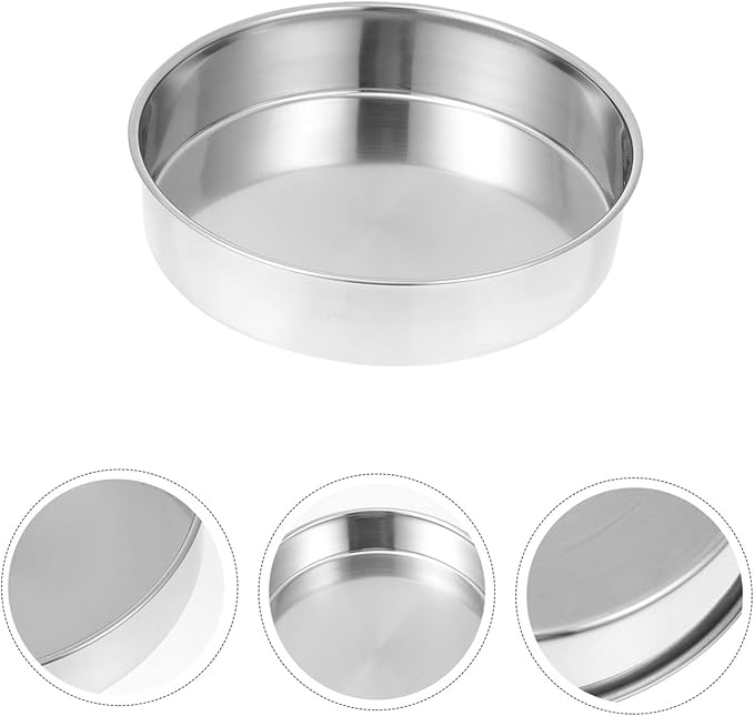 Cabilock 2 pcs Stainless Steel Steaming Plates for Kitchen Supplies Silver Serving Trays for Cold Noodles Cakes Easy to Clean Polished Design Dishwasher Safe