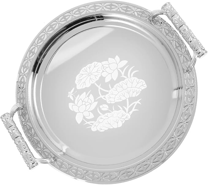 European Style Pattern Tray Serving Dish for Fruits Snacks and Dried Fruits Serving Plate for Gatherings and Parties