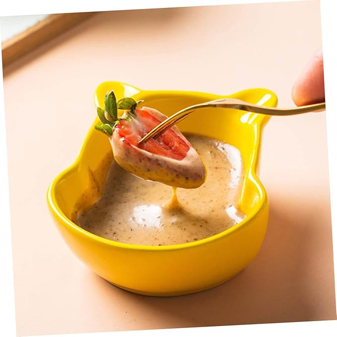 4 Pcs Ceramic Saucer Dish Food Tray Saucers Bowl Appetizer Plates Ceramic Dip Bowls Dipping Sauce Dish Bear Shaped Saucer Dish Seasoning Dipping Dish Tableware Ceramics Red Sushi