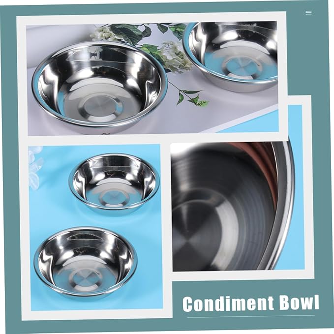 8Pcs Stainless Steel Sauce Plates for Kitchen Condiments and Seasoning Small Appetizer Plates for Soy Sauce Vinegar Spices and Dips Easy to Clean and Store Simple Design Matching Tableware