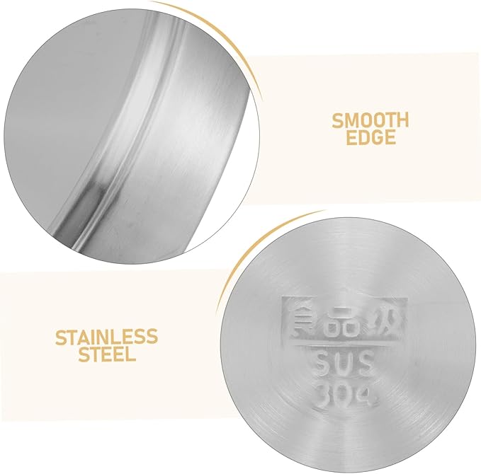 LIFKOME Stackable Stainless Steel Griddle Plate Multi Function Round Serving Tray for Prep Food for Outdoor Grills Picnics and Home Kitchens Elegant Design