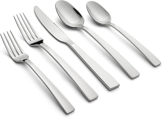 Cambridge Mirror Rhyme Satin Handles 20-Piece Flatware Set, Service for 4 (404220CNB12DS)