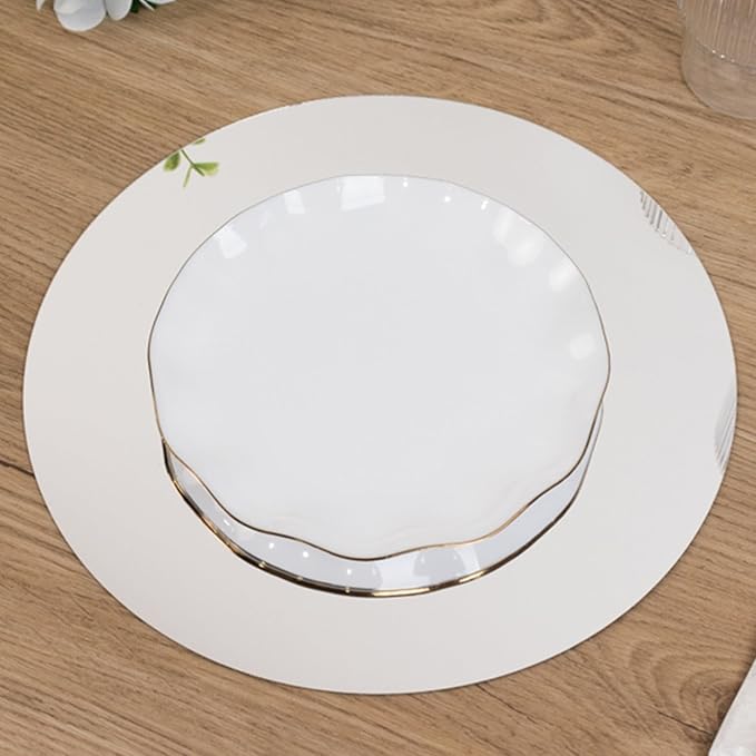 Efavormart 10 Pack Silver Round Acrylic Mirror Tray for Decoration, Circle Candle Plate Centerpiece Bases - 10"