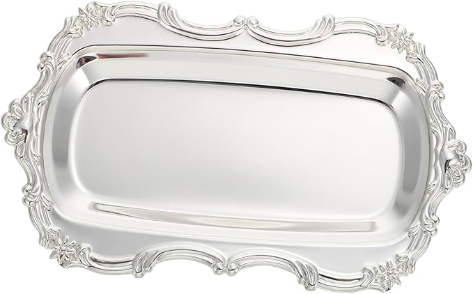European Style Napkin Plate Dessert Serving Tray Food-grade Material Silver