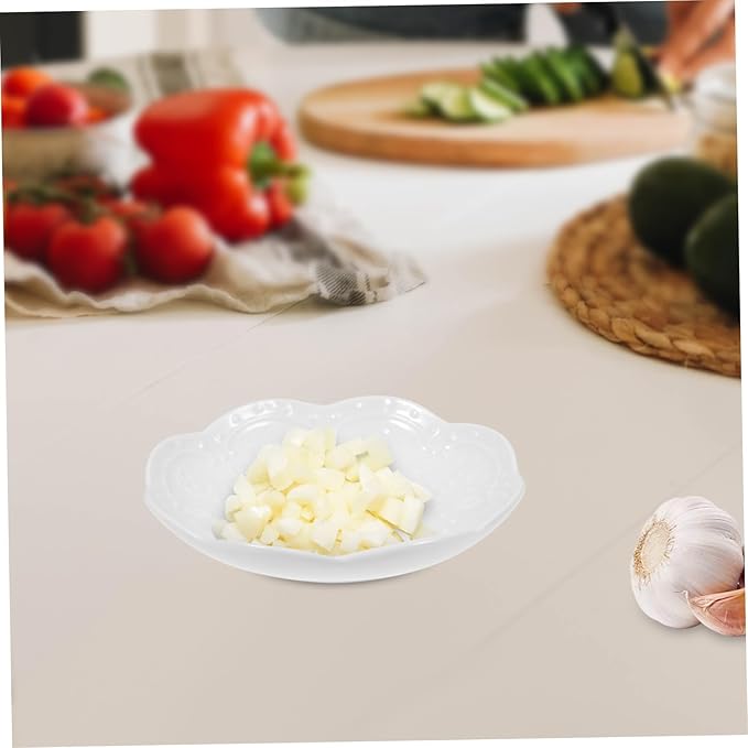 2pcs Modern Style Ceramic Dipping Dish Small Sauce Bowls Porcelain Appetizer Plate for Condiments